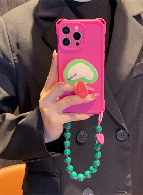 四角可挂绳适用小米15适合春天的手机壳14玫红色红米note13pro外壳12独特k70好看60支架50全包镜头40斜挎防摔