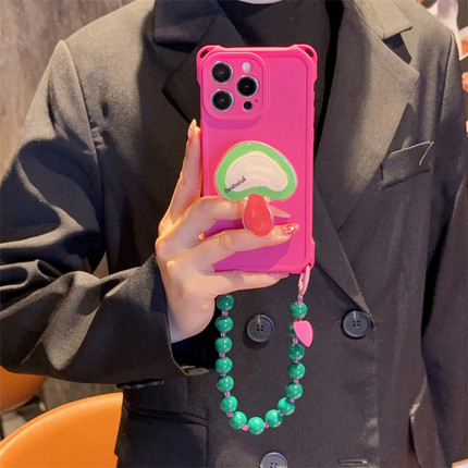 四角可挂绳适用小米15适合春天的手机壳14玫红色红米note13pro外壳12独特k70好看60支架50全包镜头40斜挎防摔