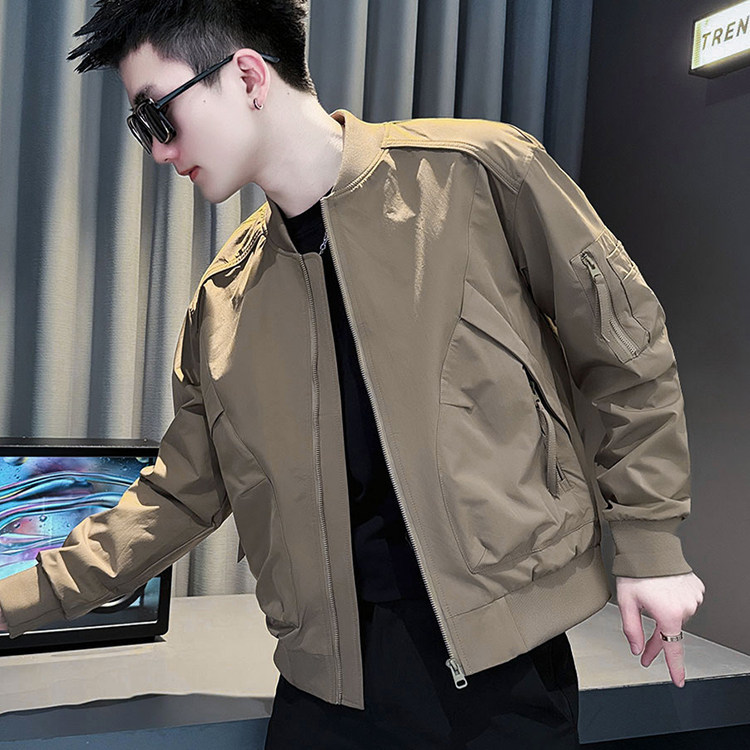 潮牌痞帅短款夹克男款潮流休闲