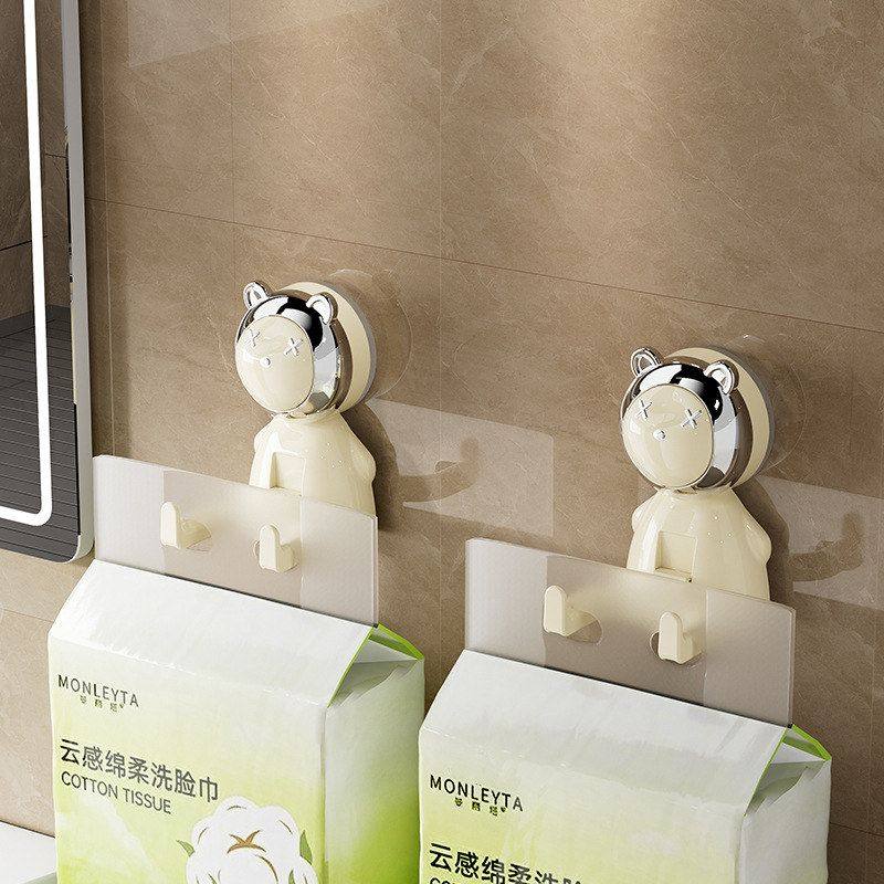 卡通熊双层免打孔强力承重悬挂式纸巾挂钩洗脸巾抽纸粘钩门后挂钩,家装主材,挂钩/挂衣钩,淘宝优惠券,粉丝福利购,淘宝优惠卷