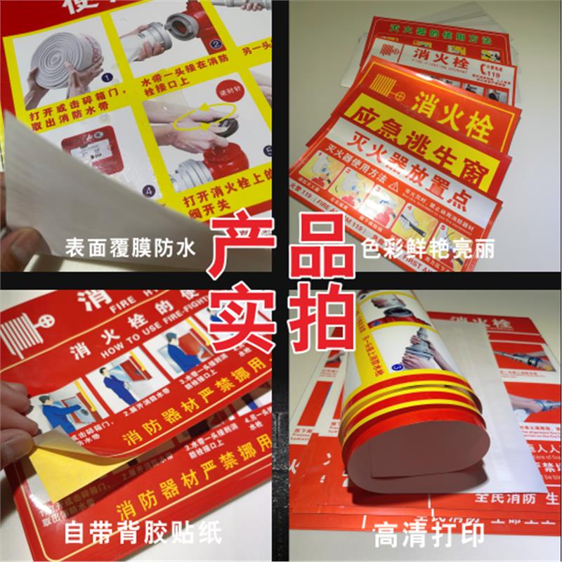 消防栓门箱卡通创意贴纸