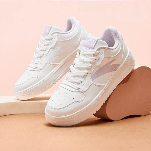 安踏板鞋小白鞋女子2023冬季新款