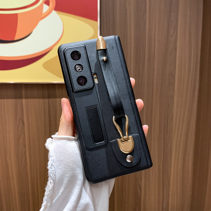 适用荣耀vs2折叠手机壳新款荣耀vs3全包中轴v2防摔保护挂绳支架款vs镜头全包壳膜/镂空时尚简约腕带超薄壳