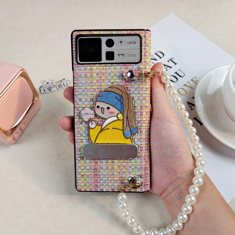 适用小米mixfold2皮纹卡通手机壳