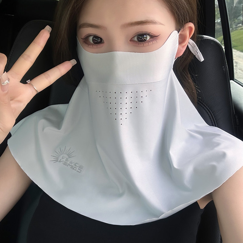 南极人夏季户外防晒面罩透气冰丝薄款口鼻颈肩可拆卸面纱遮阳专用