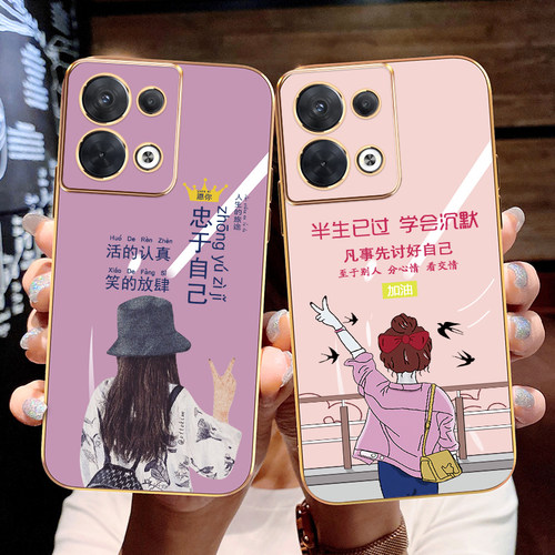 opporeno8手机壳PGBM10新款电镀remo8pro+女oopr8硅胶软Ren08pro镜头全包防摔小众rone潮薄opo高级感忠于自己