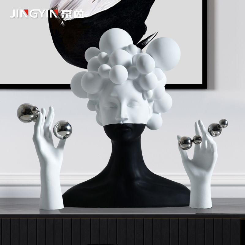 抽象人物艺术品样板间桌面玄关客厅雕塑头像装饰北欧创意小摆件