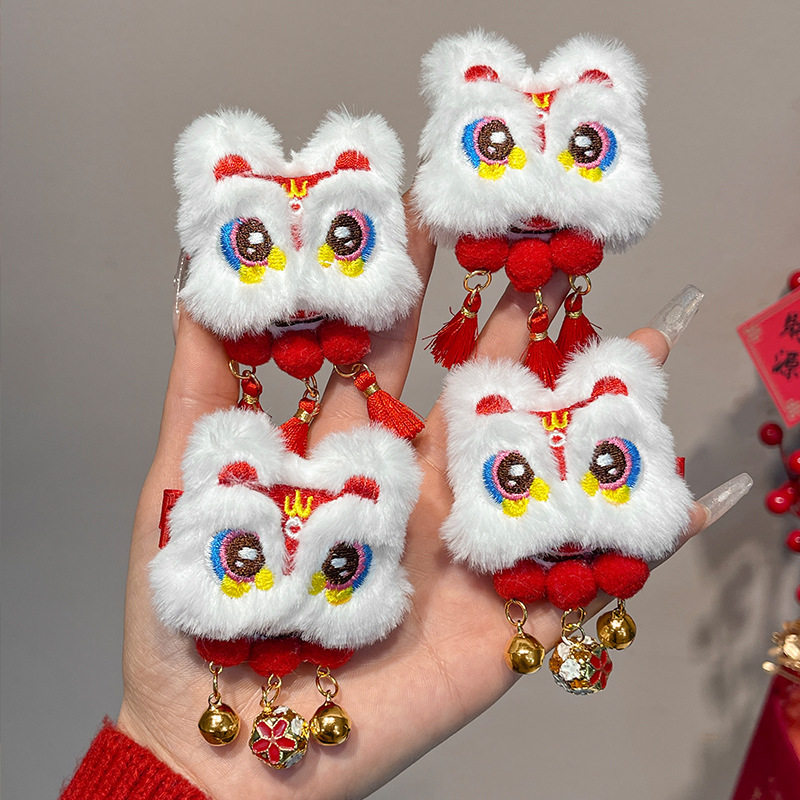 新年春节醒狮铃铛流苏发夹儿童发卡可爱碎发鸭嘴夹子喜庆头饰,饰品/流行首饰/时尚饰品新,发饰,淘宝优惠券,粉丝福利购,淘宝优惠卷