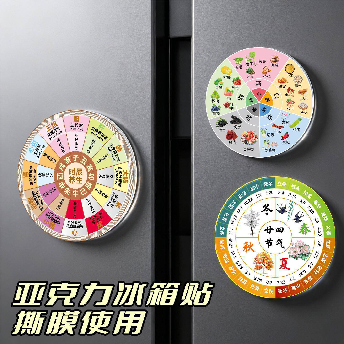 24小时作息对照表亚克力平面冰箱