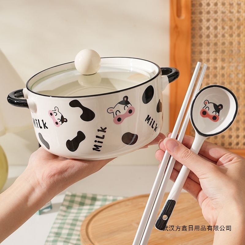 奶牛泡面碗一人食可爱大号容量双