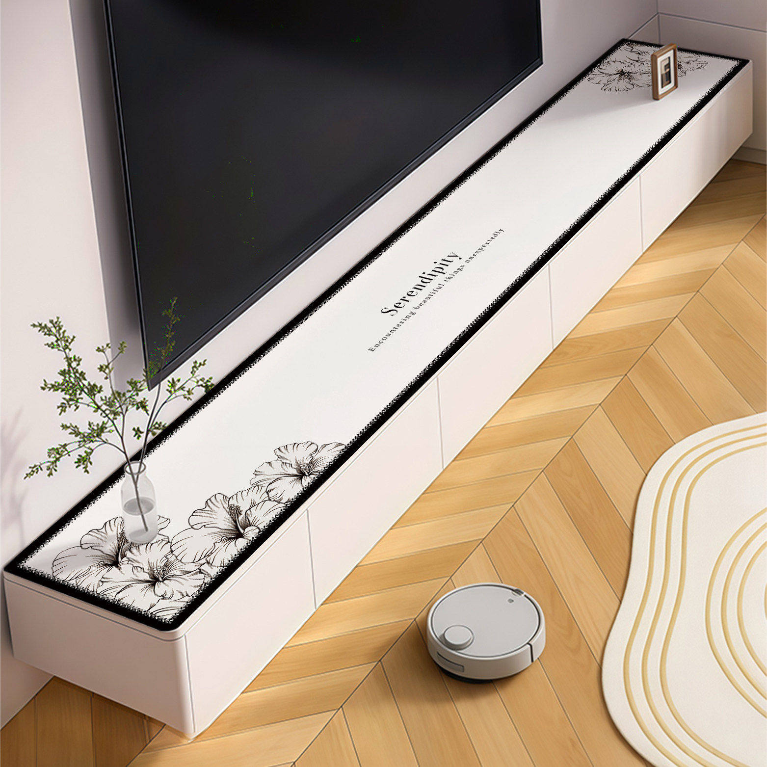 法式电视柜桌垫轻奢高级感长条桌布餐边柜台面保护垫柜子鞋柜盖布