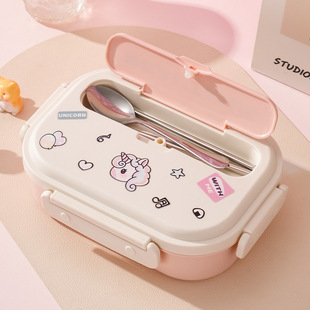 儿童午餐盒316不锈钢学生饭盒保温盒可进微波炉防漏分格便当盒