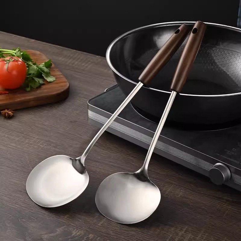 不锈钢锅铲蘑菇铲家用炒勺炒菜铲子汤勺铁铲厨具套装胡桃木柄,厨房/烹饪用具,其它,淘宝优惠券,粉丝福利购,淘宝优惠卷