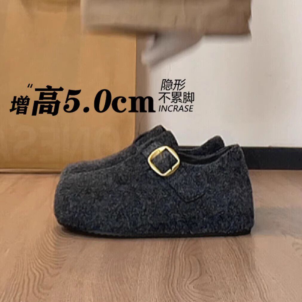 厚底增高勃肯鞋女2025新款爆款冬季一脚蹬加绒保暖博肯棉鞋子女鞋