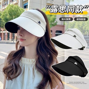 百搭防晒帽女大帽檐鸭舌棒球帽防紫外线大檐渔夫帽黑胶遮阳空顶帽
