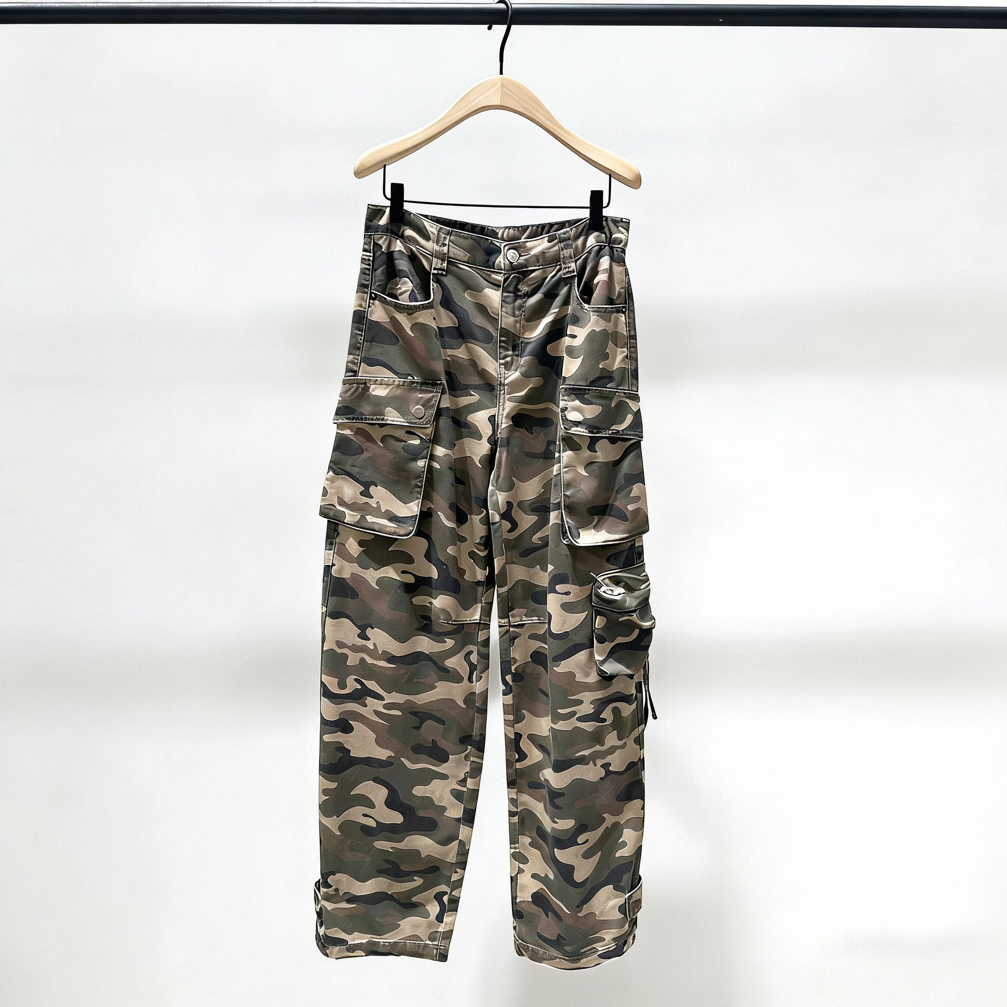 正品牛仔裤2026夏新品怀旧沙丘迷彩风格烫钻中腰工装裤MBF2JEN036