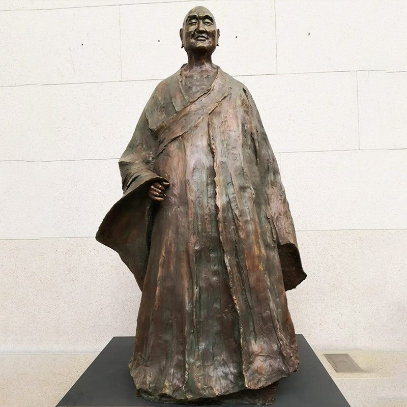 鉴真大师雕塑铸铜人物定制和尚僧人东渡雕像寺庙寺院铜像落地摆件