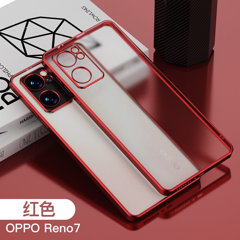 opporeno7手机壳reno7pro电镀软壳5G磨砂半透明PFJM10摄像头全包PFDM00防摔opporeon7se个性男女PFCMOO保护套