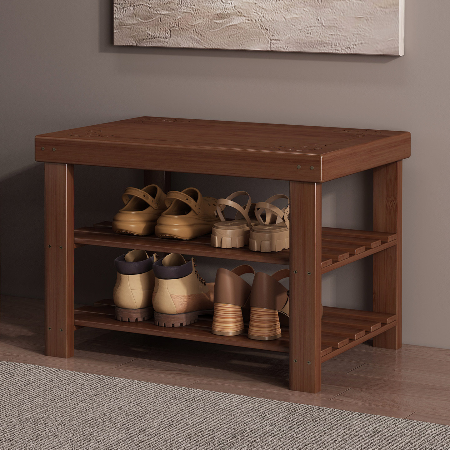 鞋架家用门口换鞋凳鞋柜置物架一体入户门穿鞋凳多层玄关收纳架子,住宅家具,鞋架,淘宝优惠券,粉丝福利购,淘宝优惠卷