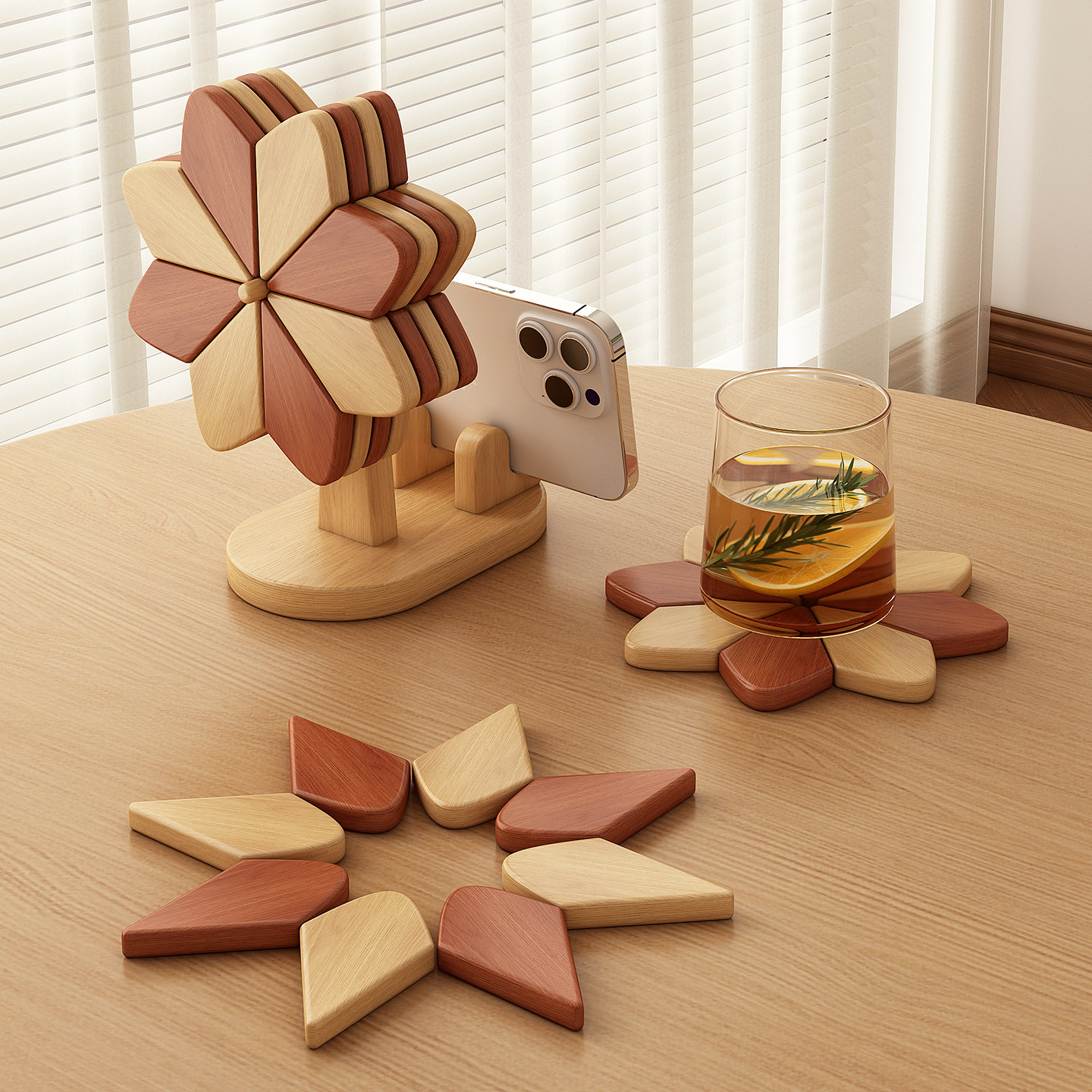 风车杯垫折叠手机支架餐桌桌面隔热垫砂锅防烫垫家用创意餐桌摆件,居家布艺,餐垫,淘宝优惠券,粉丝福利购,淘宝优惠卷