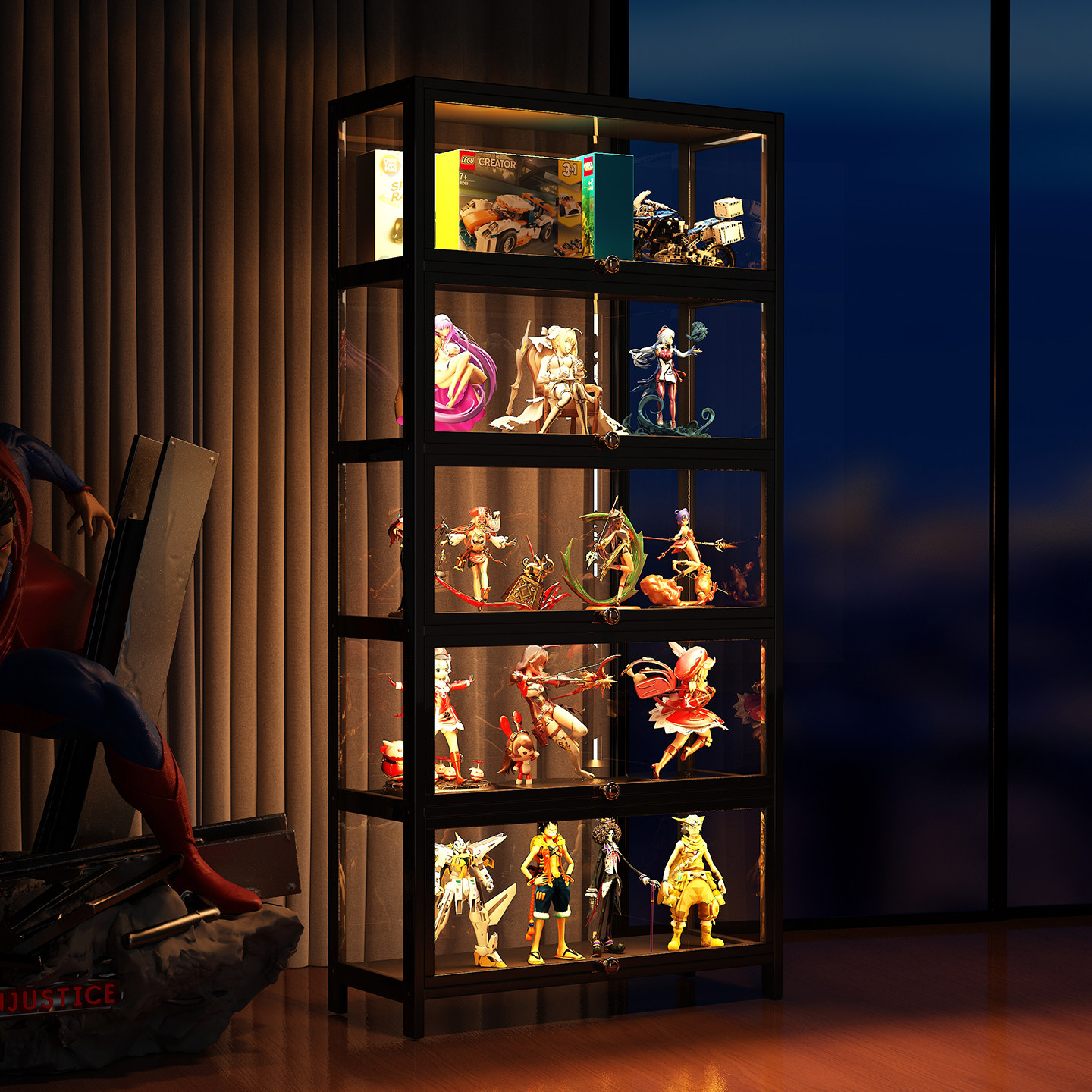 【四面透明高清防尘】手办展示柜