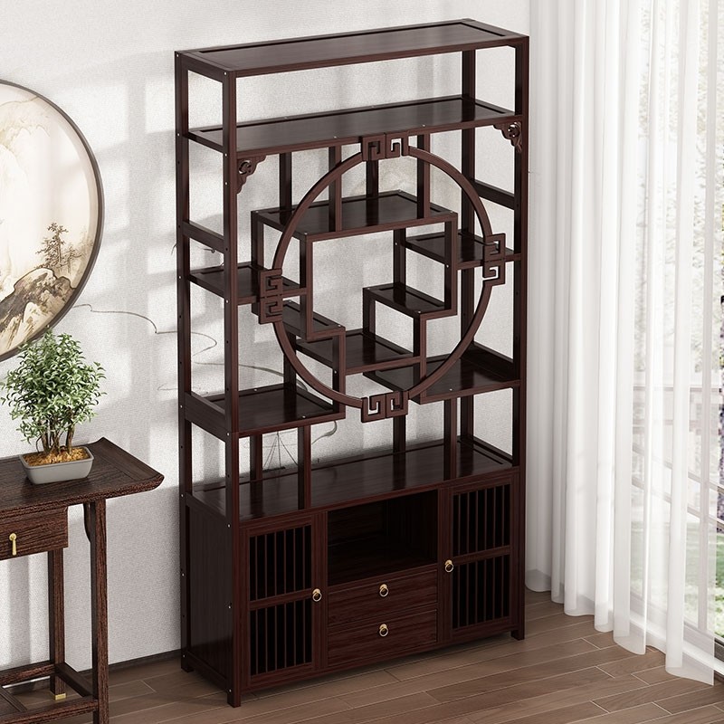 博古架新中式茶叶展示柜家用茶室茶柜现代简约多宝阁摆件置物架子