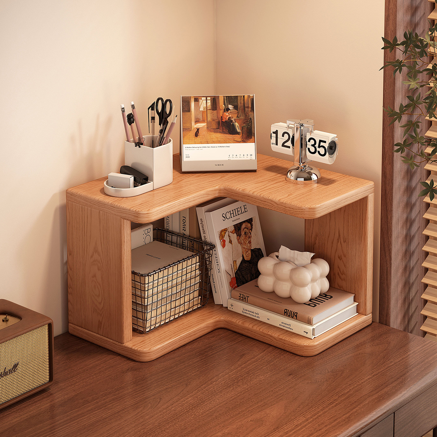 【加厚加固】转角桌面置物架