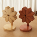 风车隔热垫竹木质餐桌防烫耐高温菜盘子碗垫创意摆件折叠锅垫杯垫