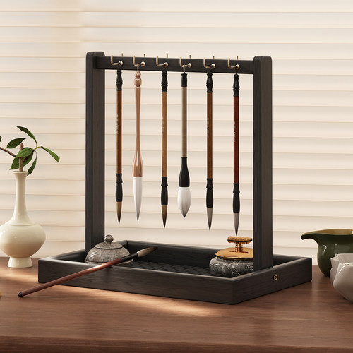 【加厚加固】实木毛笔收纳架