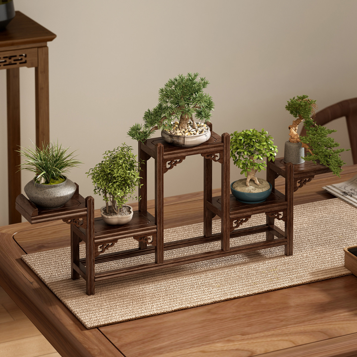 免安装桌面花架阶梯式置物架多层展示架桌上多肉盆栽植物摆放架子