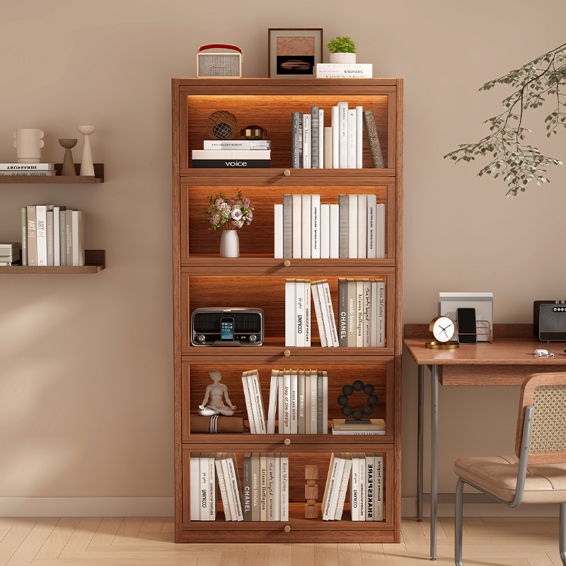 实木书柜落地置物架客厅靠墙多层储物柜子家用简易书架防尘收纳柜,住宅家具,单个书柜,淘宝优惠券,粉丝福利购,淘宝优惠卷