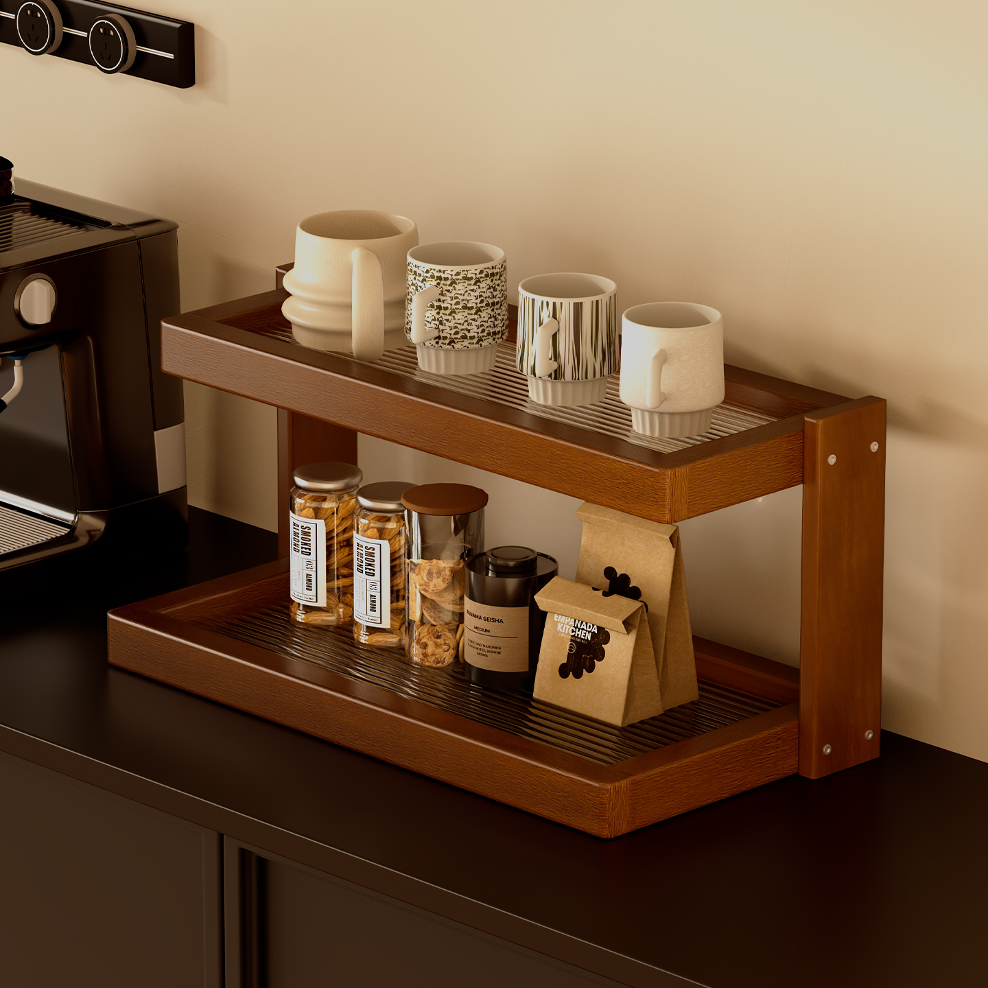 【进口实木用坏包赔】桌面杯架