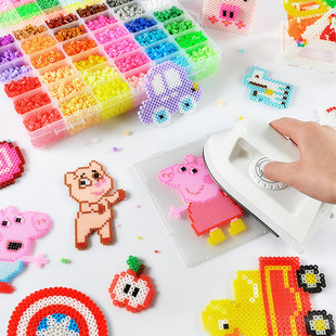 元派拼豆套装手工diy材料包5mm大豆2.6mm小豆拼图拼拼豆豆补充包