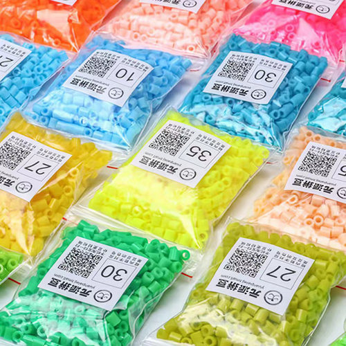 5MM拼豆补充包大豆48色散装单色融合拼豆豆补充装手工拼图材料包