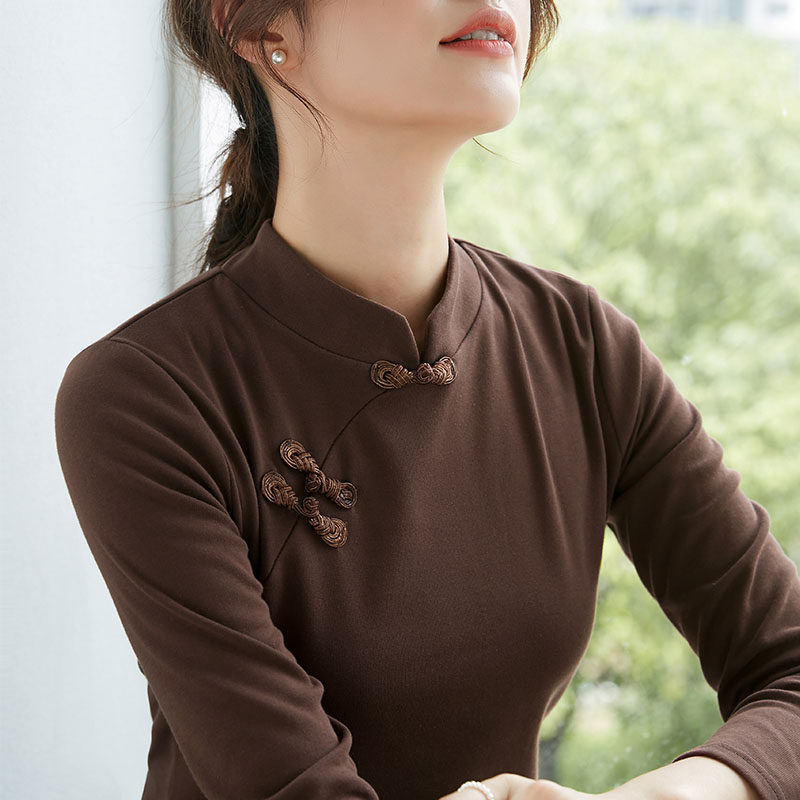 中式改良旗袍打底衫女春秋2023年新款中国风立领盘扣秋冬内搭上衣怎么样,好用不?