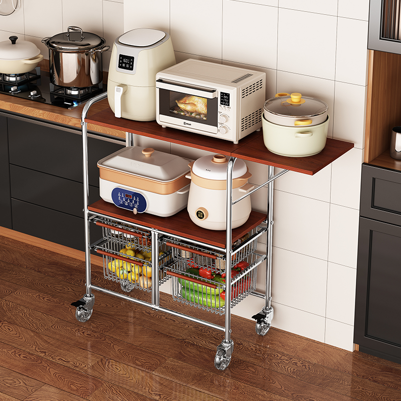 环图厨房微波炉架餐边置物柜碗架