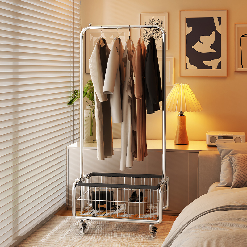 隔夜衣收纳衣服置物架房间高级感移动衣帽架衣架卧室落地挂衣架子