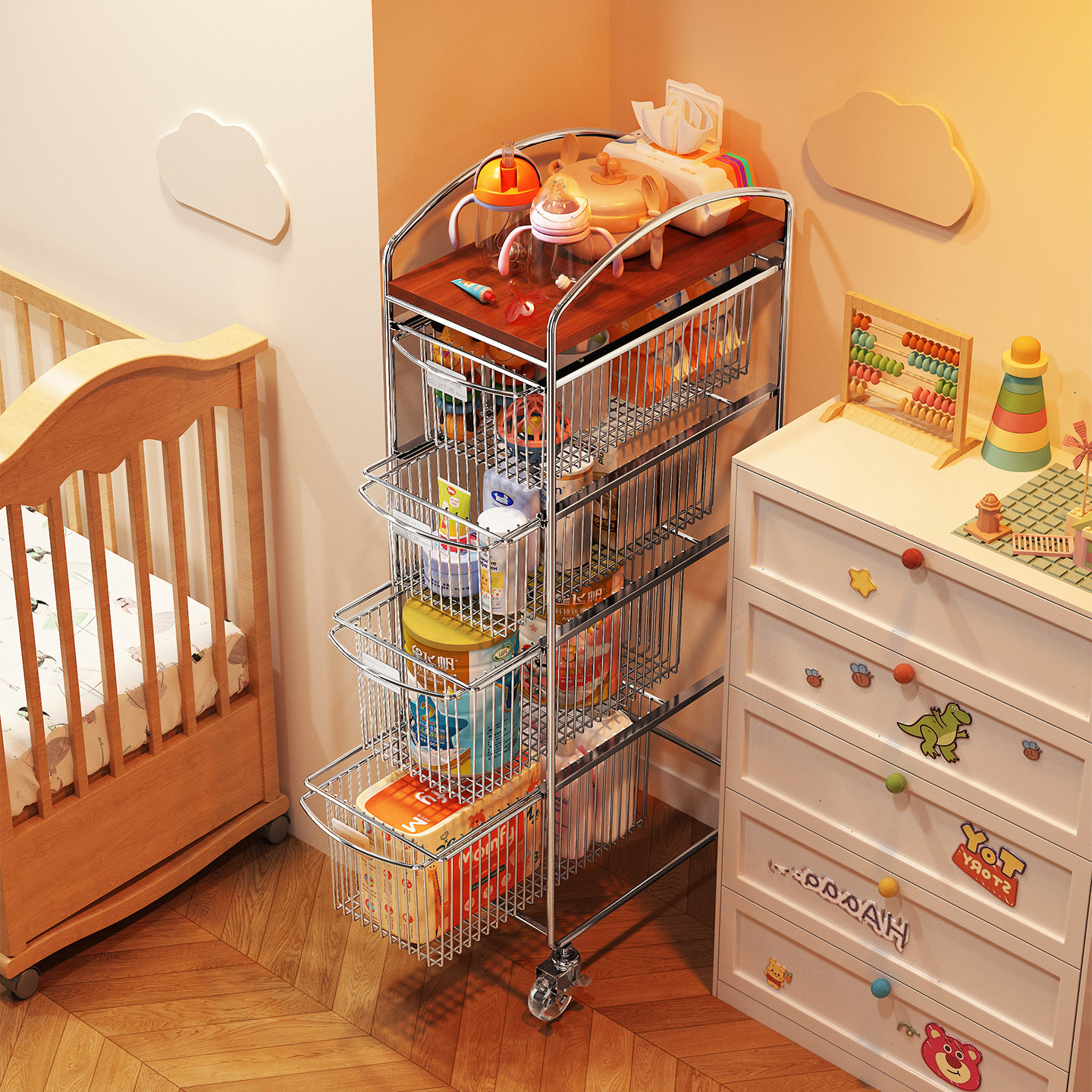 宝宝用品置物架多层奶粉辅食收纳柜婴儿喂养台客厅零食整理储物柜,收纳整理,整理架/置物架/收纳架,淘宝优惠券,粉丝福利购,淘宝优惠卷