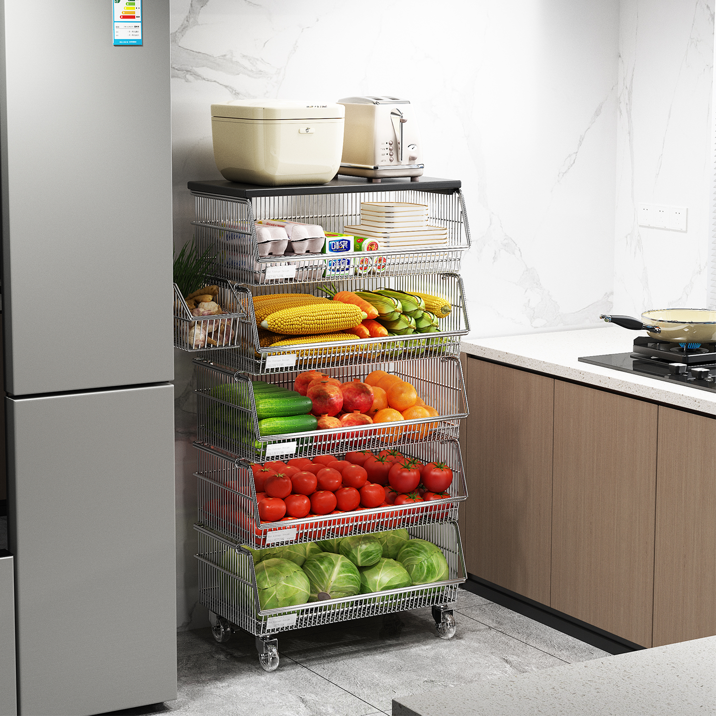 环图带轮多功能大容量收纳架