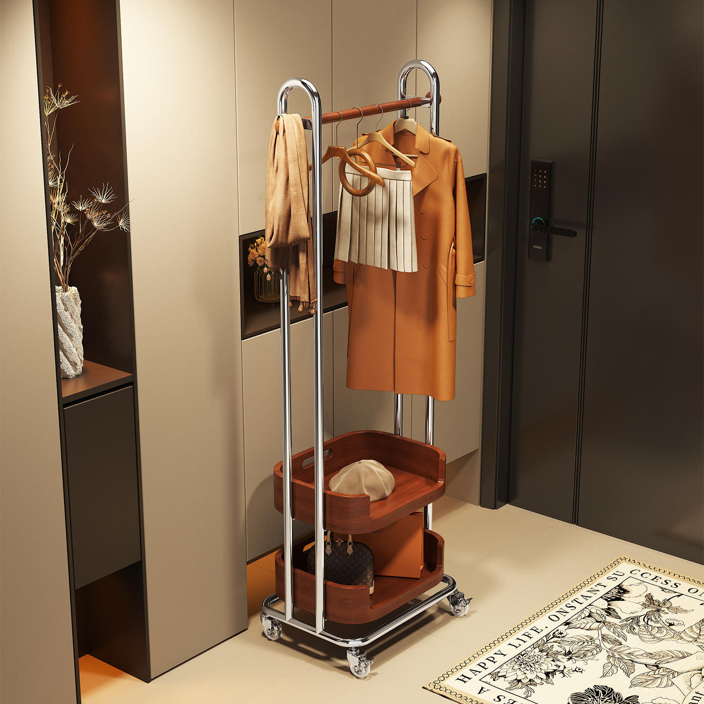 环图落地挂衣架衣服堆放架置物架