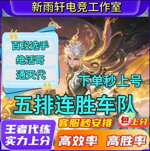 (自家车队）王者荣耀陪玩陪练包赢排位上分陪玩车队刷表现分