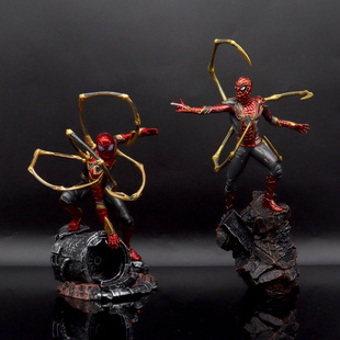 漫威钢铁蜘蛛侠手办英雄无归模型雕像复仇者联盟电影动漫车载摆件