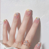 免烤灯巨粘服帖甲油膜可爱凝胶美甲贴纸5d浮雕指甲贴纸女孩i防水