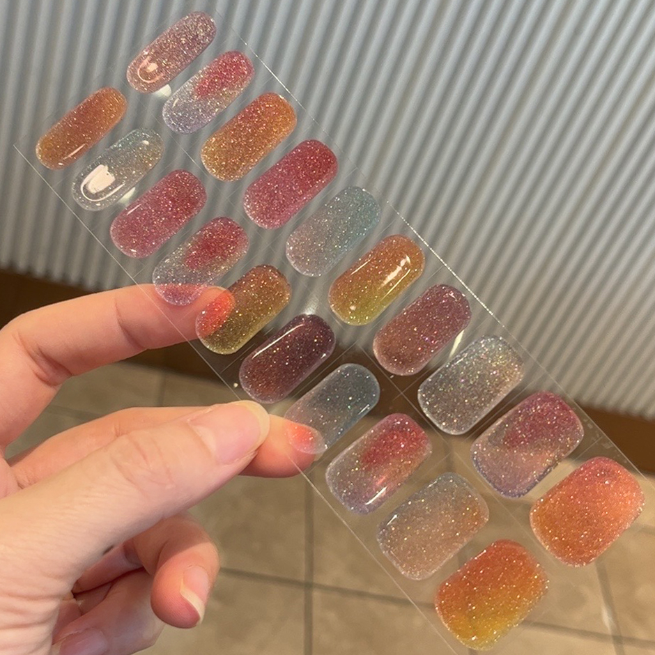 照灯变硬持久防水可拆卸美甲贴纸