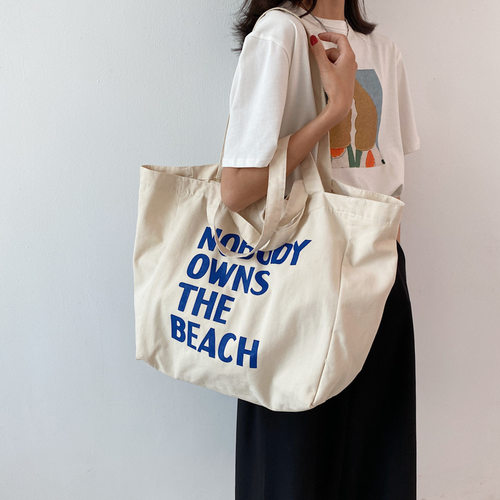 帆布单肩包女夏ins韩版日