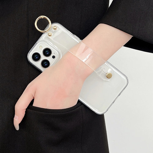 适用于苹果14透明腕带支架手机壳