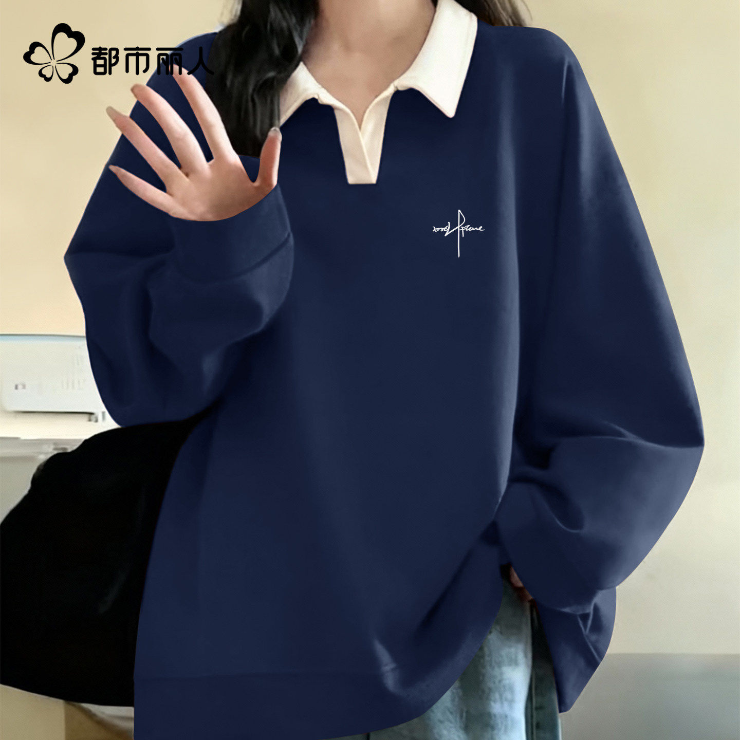 灰色卫衣女款春秋季2026新款学院风上衣超好看别致外套A