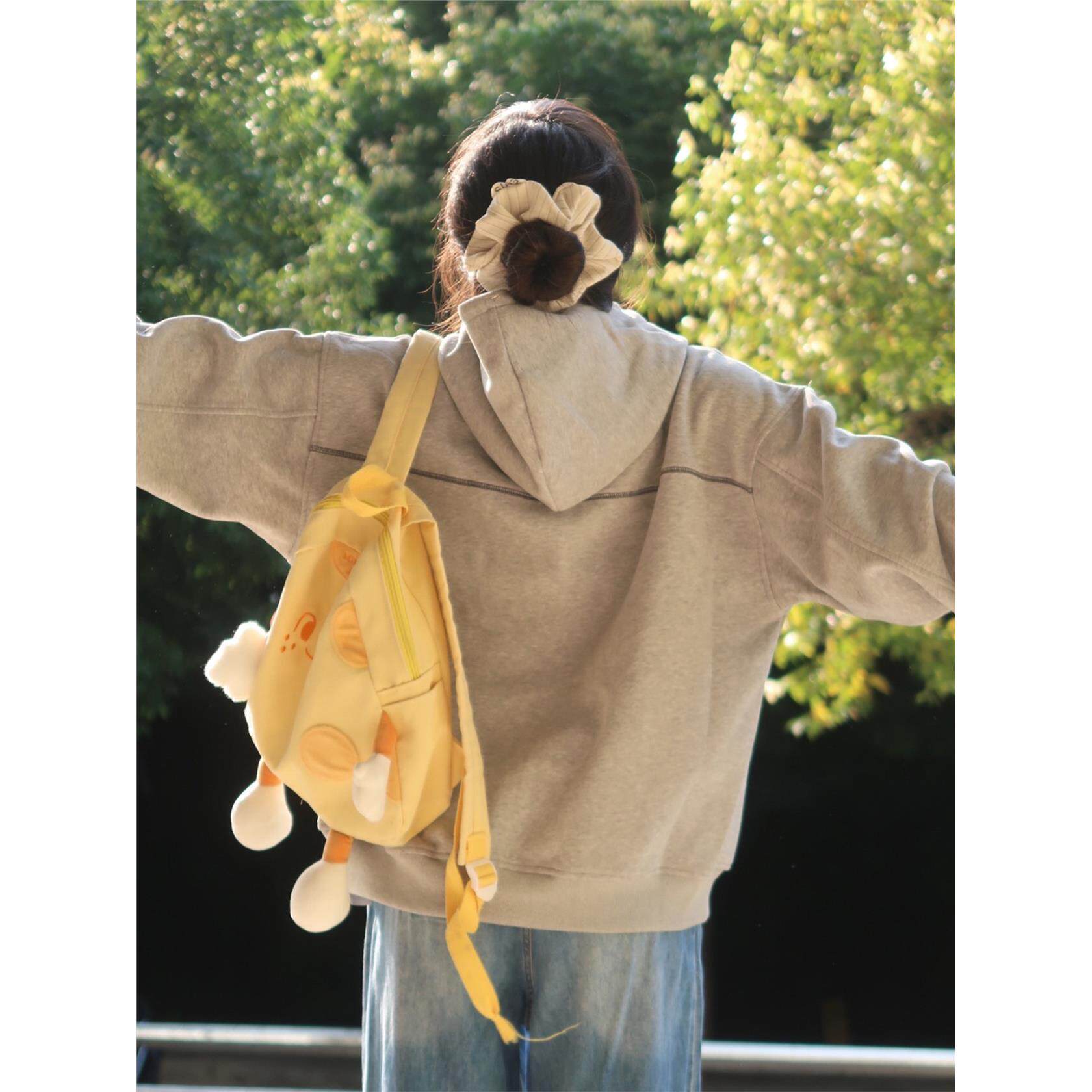 重磅拉炼开衫卫衣女小个子春秋季2025新款宽松休闲小众设计感上衣