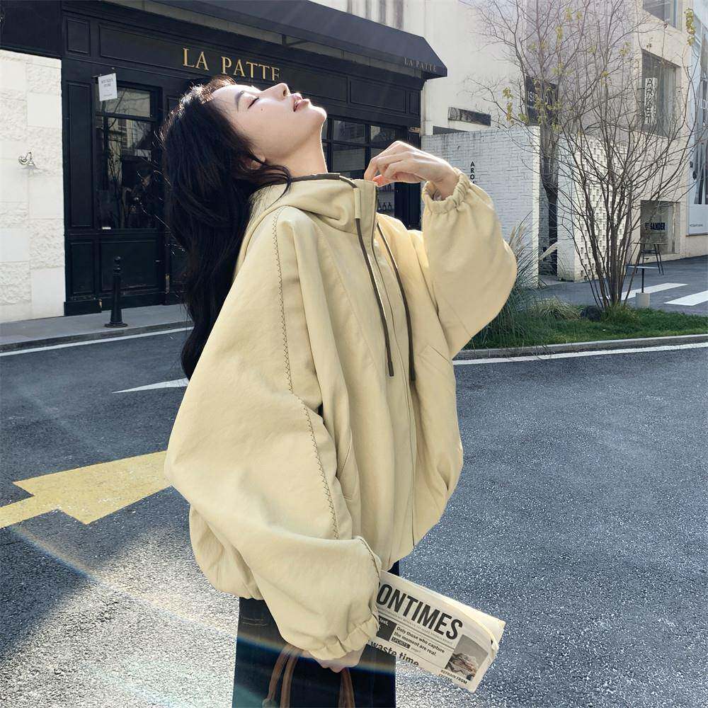 刺绣黄色工装风衣外套女春秋2026新款巨好看流行学院风夹克上衣