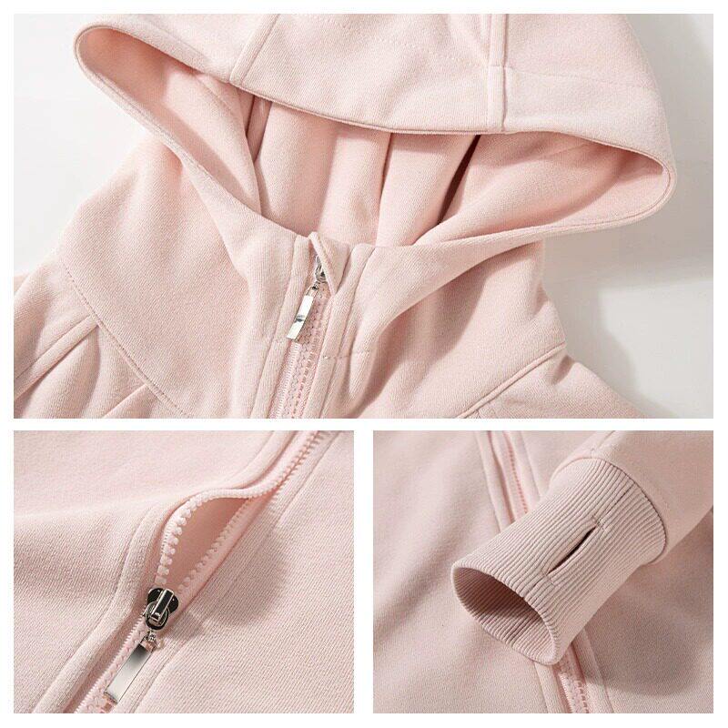 修身卫衣外套女巨好看的早秋穿搭韩系秋季女款收腰上衣粉色薄款薄